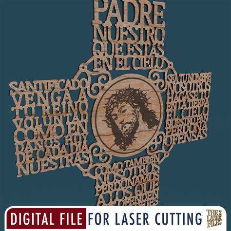 Cruz Imagen Padre Nuestro (spanish Lord's Prayer Our Father) Laser Cut ...