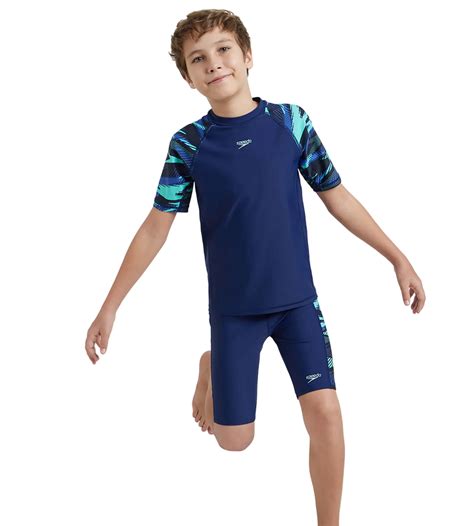 Buy Speedo Boy's Endurance10 Hyperboom Print Short Sleeve Suntop ...