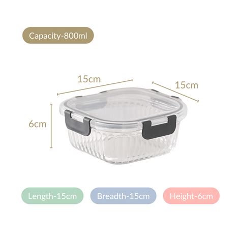 Set Of 2 Microwave Safe Glass Storage Food Containers 800ml Online ...