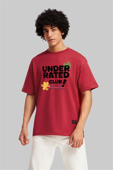 Shop Art Meets Fashion Red Oversized Fit T-Shirt Men | Underrated Club