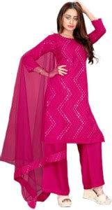 OYZA Embellished Kurta, Palazzo & Dupatta Set - Buy OYZA Embellished ...