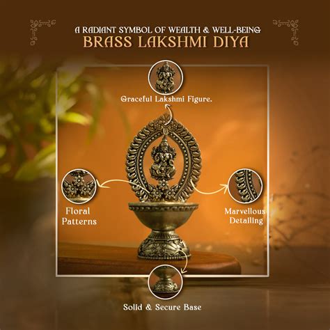 Divine Brass Lakshmi Diya (4.5 Inch)