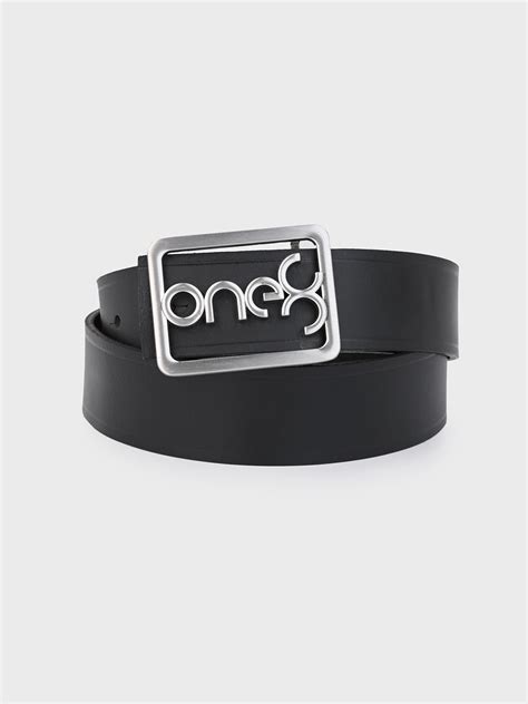Buy Black Signature Nickel-Brushed Buckle Leather Belt – One8 Select
