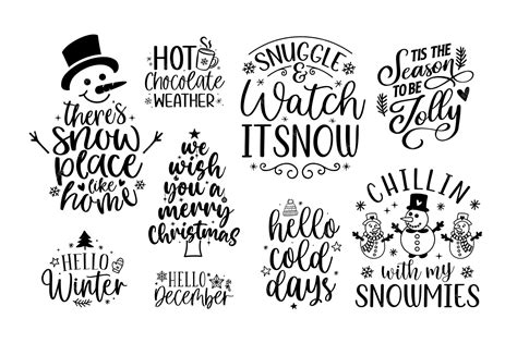Premium Vector | Christmas winter holidays lettering set quotes sayings ...