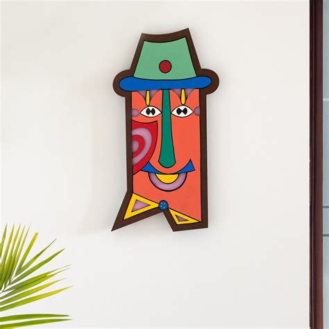 Tribal 'African Boho Mask' Decorative Wall Decor Hanging (33 cm, Hand ...