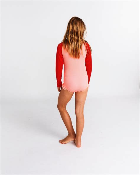 Cheeky Crinkle Long Sleeve Bathers | Bathers, Striped one piece, Sleeves
