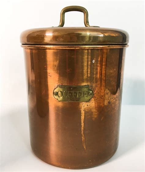 Vintage Retro Set of 4 Copper Kitchen Canisters - Copper Color - Flour ...