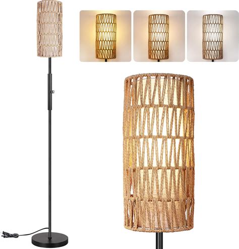 PARTPHONER Boho Floor Lamp for Living Room with 3 Color Temperatures ...
