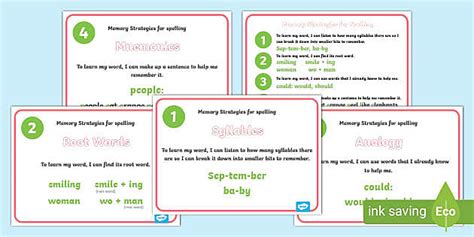Memory Strategies for Spelling Display Posters - Twinkl