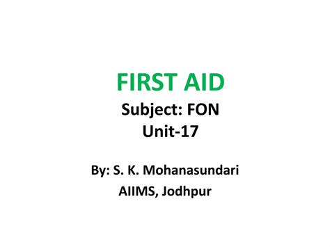 Image result for Introduction to First Aid PPT