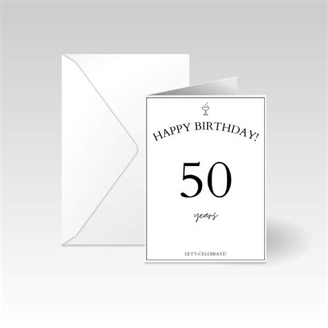 50th Birthday Card, Birthday Card, 50th Greeting Card, Birthday Gift ...