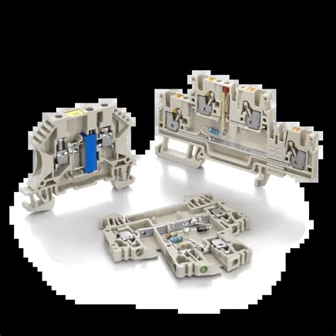 Terminal blocks with electronic components