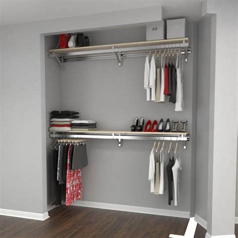 Arrange A Space Double Shelf Double Hang Closet System 88” Maple ...