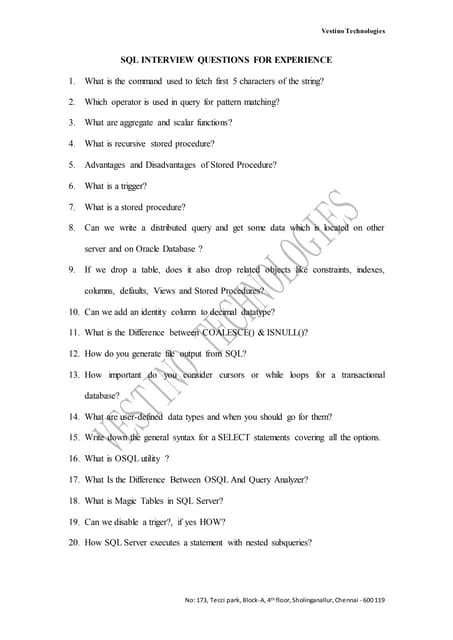 Image result for SQL Interview Questions for Wall Sticker