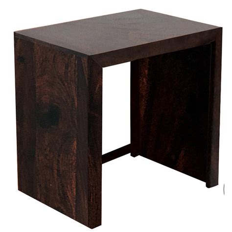 TimberTaste Sheesham Wood Large Size SATIN Side Table Natural Teak Fin