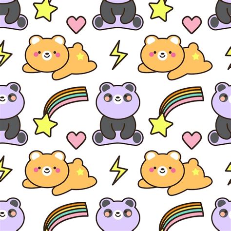 Panda nahtlose Muster Hintergrund Happy cute Panda fliegt in den Himmel ...