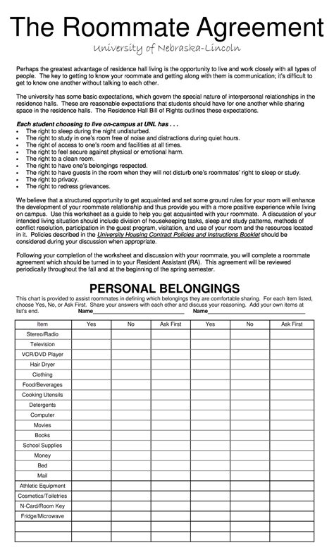 40+ Free Roommate Agreement Templates & Forms (Word, PDF)