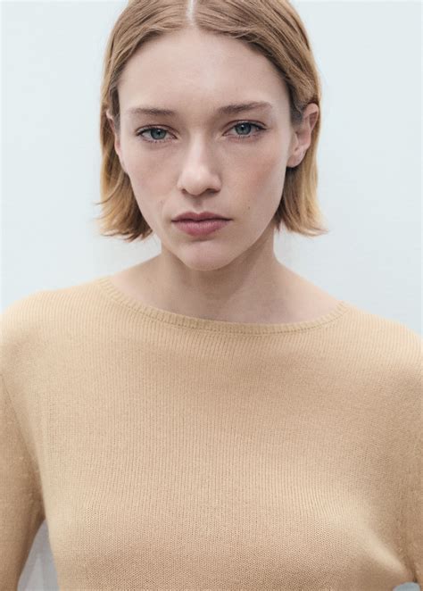 Linen-blend boat-neck sweater - Women | MANGO USA