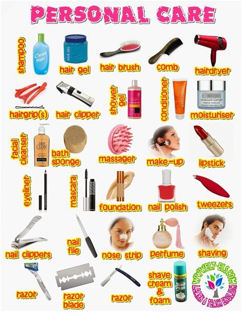 Personal Care Vocabulary | Vocabulary, English learner, Learn english
