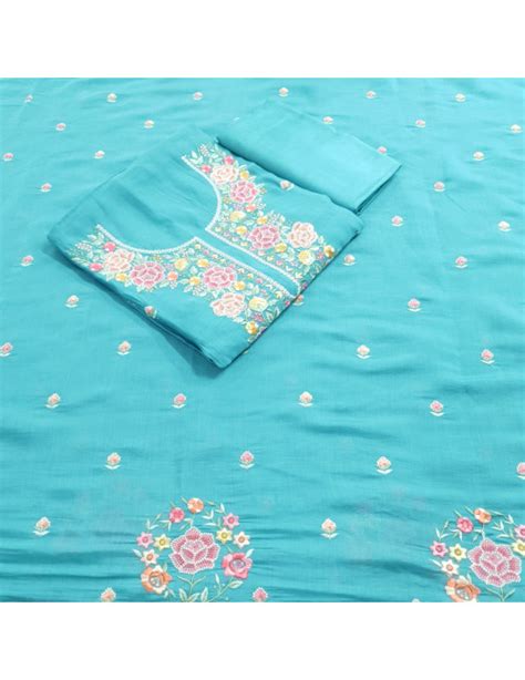 Set 43-4th July - Ultra Soft Blue Modal Kurta - Designer Embroidery ...