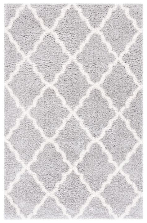 Mainstays 5 X 7 Gray Ivory Plush Trellis Shag Area | Desertcart INDIA