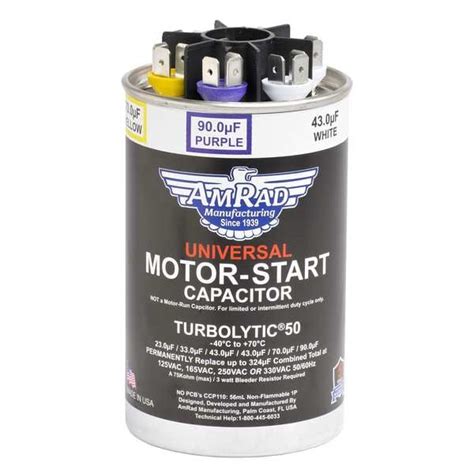 Global Motor Start Capacitor, 23-302 MFD, Round Turbolytic 50 | Zoro