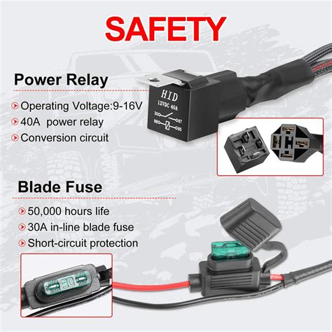 Buy Wiring Harness, OFFROADTOWN 10FT 2 Leads Heavy Duty Nylon Wiring ...