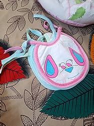 Da Anushi Baby Feeding Button Bibs/Apron Cute Overall Print with Tich ...