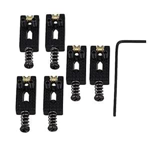 Yibuy Black Metal Roller Bridge Tremolo Saddles & Wrench for Electric ...