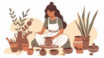 A drawing of a girl cooking with pots and plants | Premium AI-generated ...