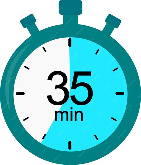 Premium Vector | Stopwatch icon 35 minutes timer vector graphics