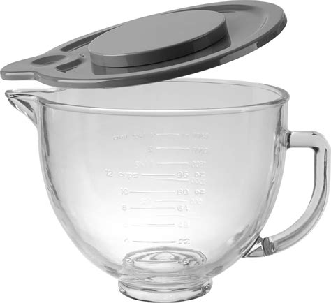 Amazon.com: 5QT Glass Bowl Compatible with KitchenAid 4.5 and 5-Quart ...