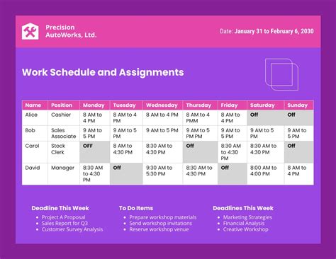 Pink and Purple Employe Workshop Schedule Form - Venngage