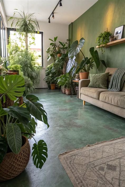 17+ Stylish Indoor Concrete Floor Paint Ideas | Painted concrete floors ...