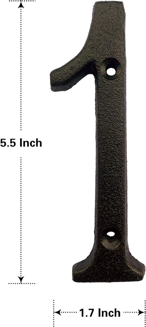 Buy 5.5 Inch House Numbers, Cast Iron House Numbers for Outside ...