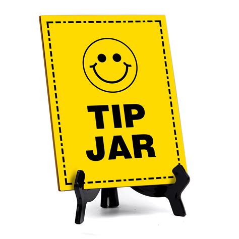 Signs ByLITA Tip Jar (Smiley Face Vector) Table Sign with Acrylic Stand ...