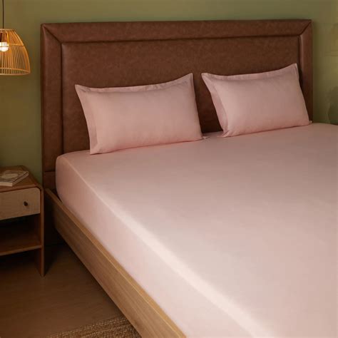 Buy Paleto | Everyday Hues Solid Dyed Cotton Bedsheet Set-Veiled Rose ...