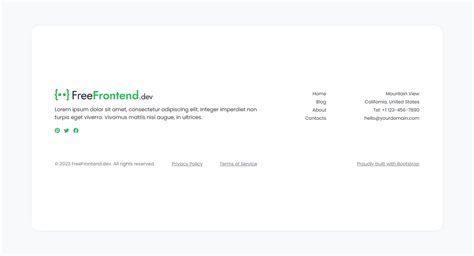 Footer in Bootstrap Design with Code 的图像结果