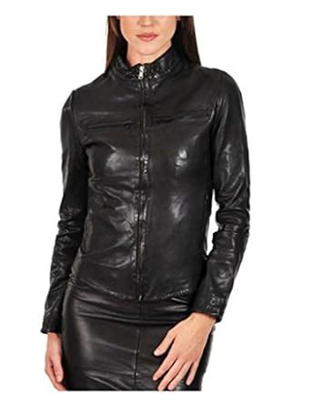 Buy NOORA Women's Pure Slim Fit Outerwear Leather Jacket (NI231a_W_X ...