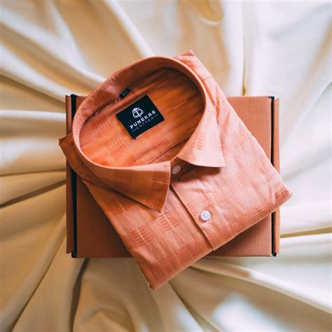 Copper Color Embroidery Pure Cotton Shirt For Men – Punekar Cotton