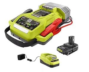 RYOBI ONE+ 18V Cordless 1600A Jump Starter with LED Work Light Kit with ...