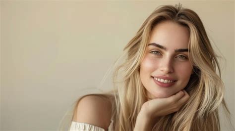 The smiling blonde model | Premium AI-generated image
