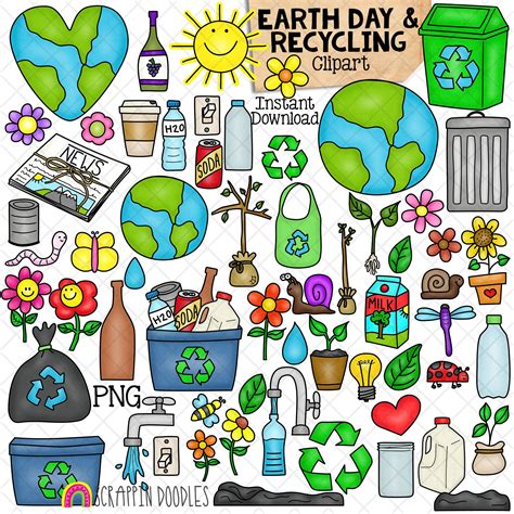 Earth Day Clipart - Recycling Clip Art - Environmental - Reduce Reuse ...
