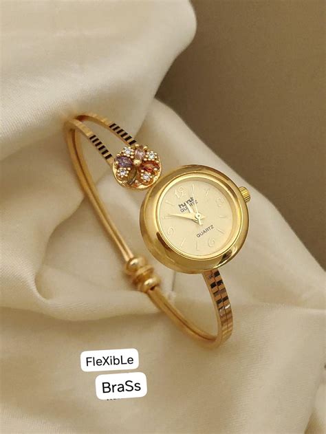 Stylish Gold-Tone Free Size Brass Women’S Watch Bracelet – Kalyani Jeweller