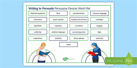 Persuasive Devices Word Mat (teacher made) - Twinkl