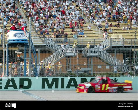 Ron Hornaday Jr., gets the checkered flag towin the NASCAR Craftsman ...