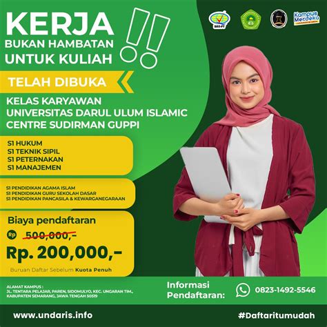 Dengan Rp 200000 Kamu Bisa Daftar Kuliah Di UNDARIS :: Kuliah Karyawan