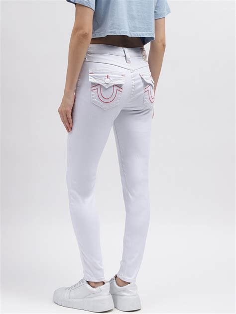 True Religion Women White Super Skinny Fit Mid-Rise Non Stretchable ...