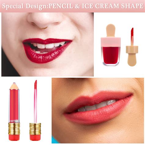 34 Pieces Mini Refillable Lip Gloss Tube Novelty Pencil Shaped Lip ...