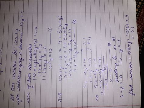 The sum of a two digit number and the numberformed by interchanging the ...